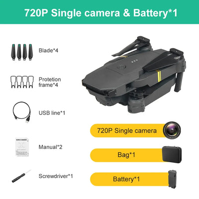 E58 WiFi FPV Altitude Hold Foldable RC Drone Quadcopter with Battery Altitude Hold Headless Mode 6-axis rotation RC Drone