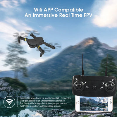 E58 WiFi FPV Altitude Hold Foldable RC Drone Quadcopter with Battery Altitude Hold Headless Mode 6-axis rotation RC Drone
