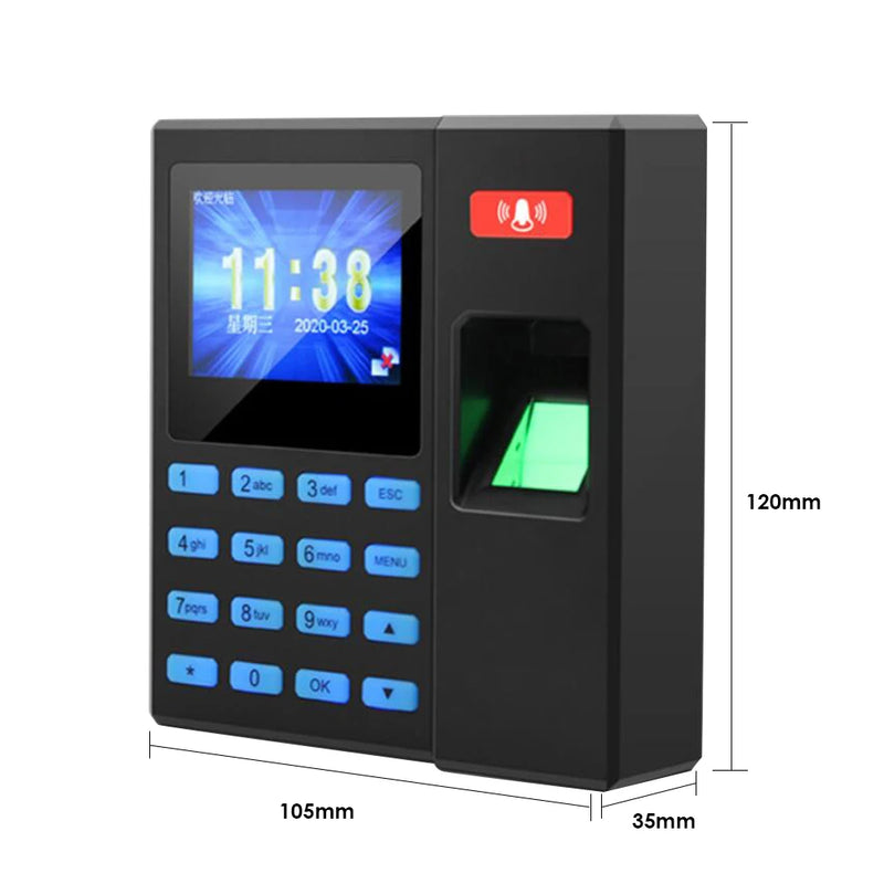 F22 Biometric Fingerprint Time Clock rfid Card Reader 2.4Inch LCD screen Access Control System RFID Door Opener
