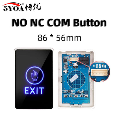 Door Exit Push Button Release Switch Opener NO COM NC LED light For Door Access Control System Entry Open Touch