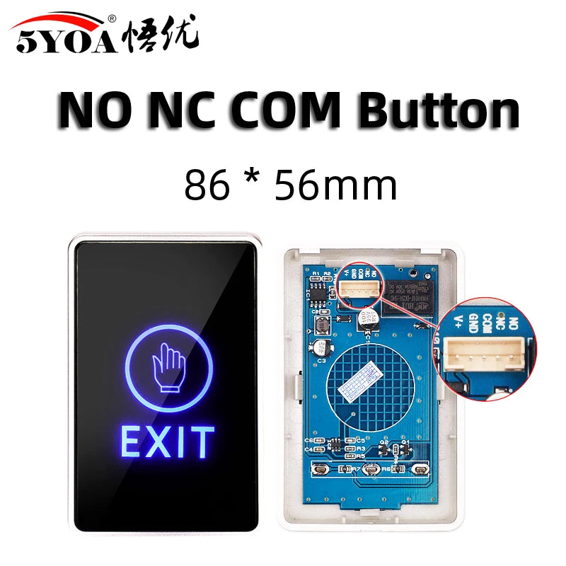 Door Exit Push Button Release Switch Opener NO COM NC LED light For Door Access Control System Entry Open Touch