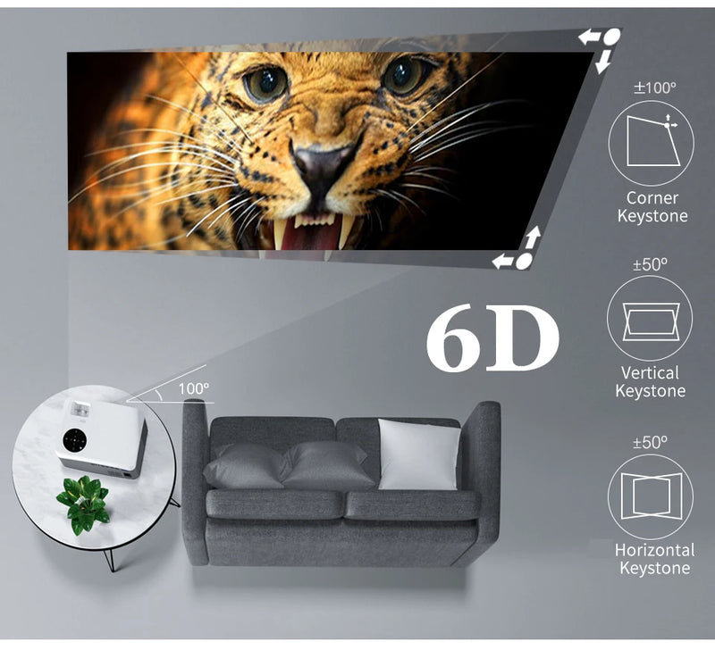 WZATCO C6A 300inch WIFI Smart 5G Full HD 1920*1080P LED Projector Android Video Proyector Home Theater Cinema play Game Beamer