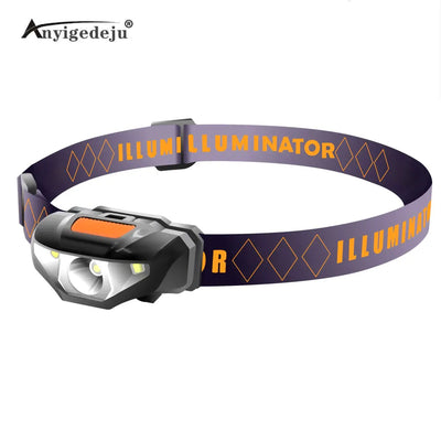 ANYIGEDEJU Mini Head Lamp 3 Modes Waterproof LED Flashlight Headlight Headlamp Torch Lanterna with Headband Use AA Battery