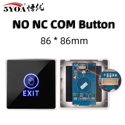 Door Exit Push Button Release Switch Opener NO COM NC LED light For Door Access Control System Entry Open Touch