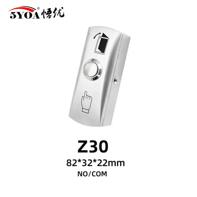 Door Exit Push Button Release Switch Opener NO COM NC LED light For Door Access Control System Entry Open Touch