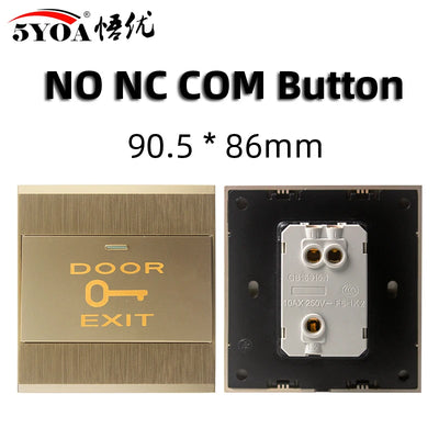 Door Exit Push Button Release Switch Opener NO COM NC LED light For Door Access Control System Entry Open Touch
