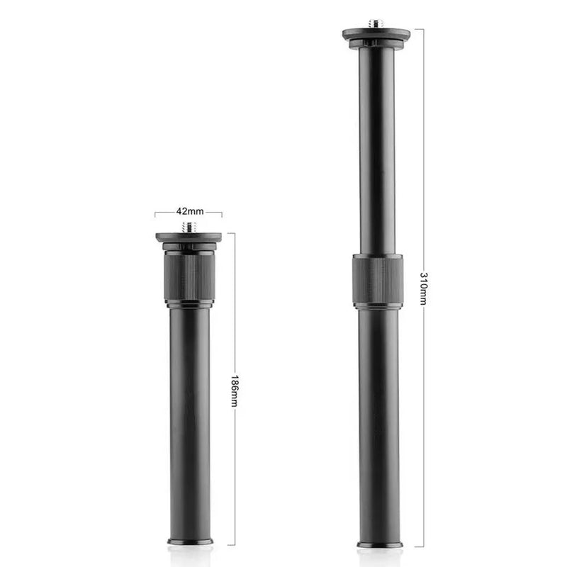 Handheld Adjustable 1/4" Size Tripod Mount Monopod 2-Section Extension Rod Tube for DSLR Camera Gimbal Aluminum Extender Pole