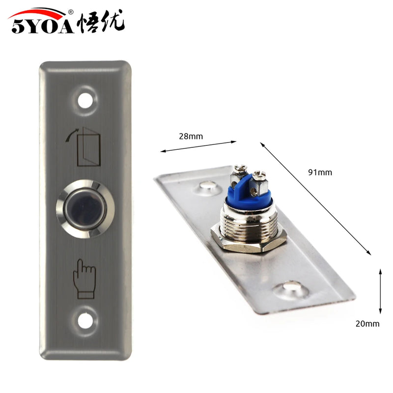 Door Exit Push Button Release Switch Opener NO COM NC LED light For Door Access Control System Entry Open Touch