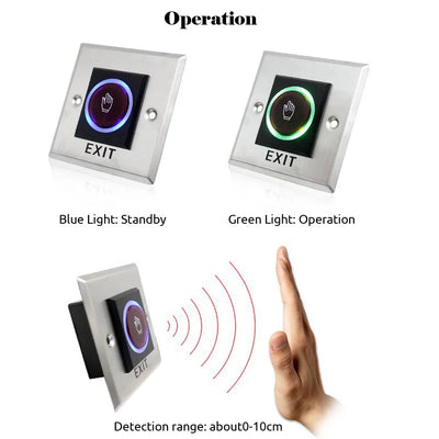 Door Exit Push Button Release Switch Opener NO COM NC LED light For Door Access Control System Entry Open Touch
