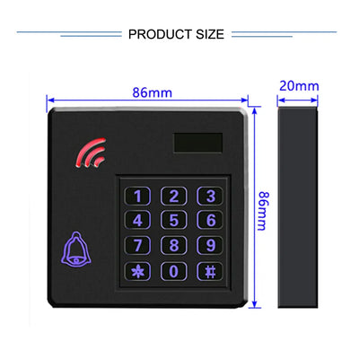 RFID keypad reader  ID 125K wiegand26/34 output waterproof IP67 suit instal outside used for Access Control's reader