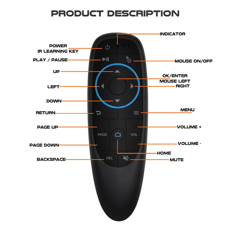 G10BTS Wireless Smart Remote Bluetooth-compatible 5.0 Wireless Remote Controller for Projector Computer PC TV BOX