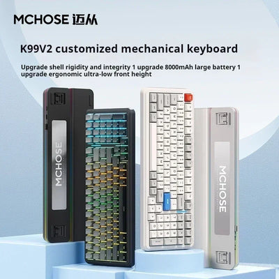 MCHOSE K99 V2 3-mode Gaming E-sport Bluetooth Wireless Mechanical Keyboard Gasket Structure Hot Swap RGB Custom Gaming Accessory