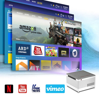 TOPRECIS T55 Android 2+32G WIFI Full HD 12000 Lumens Home Theater Game Beamer Mini Portable LED LCD Pocket Projector