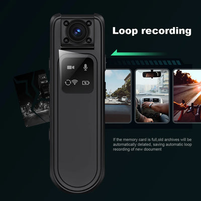 HD 2K Mini Camera with 180 Rotatable Lens WiFi Motorcycle Bike Car DVR Portable Small Digital Video Recorder Miniature Camcorder
