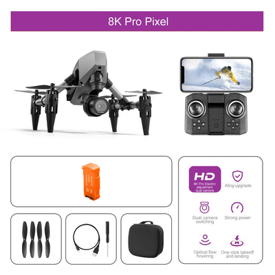 HYRC XD1 RC Drone with 8K Dual Cameras Professional Aerial Photography HD Quadcopter Brushless Motors Remote Control Dron Toys