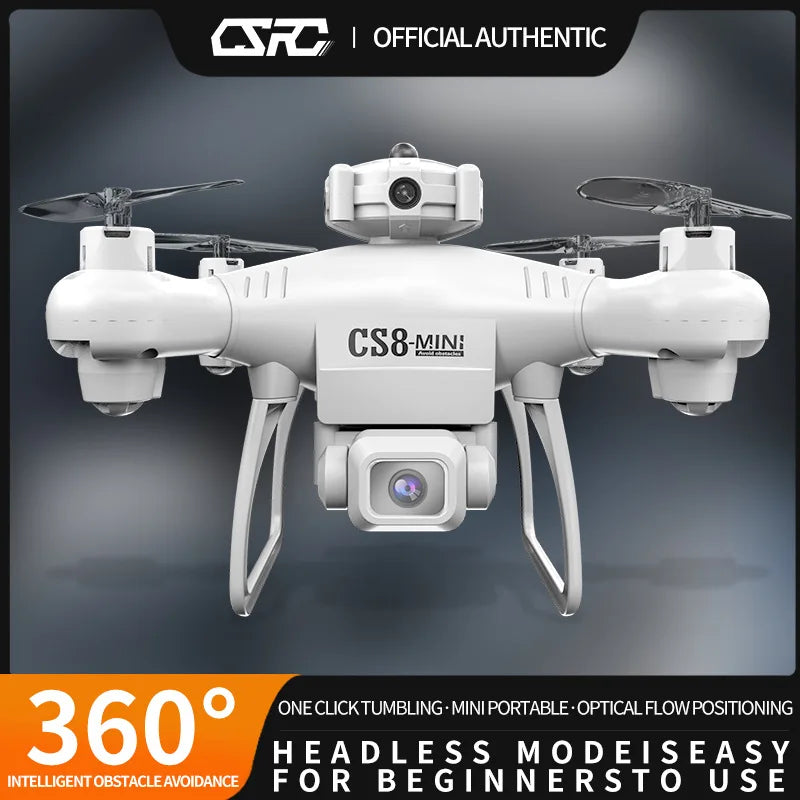 CS8 Mini Drone with 4k Dual Camera Optical Flow Location Smart Obstacle Avoidance RC Drone Toys for Kids