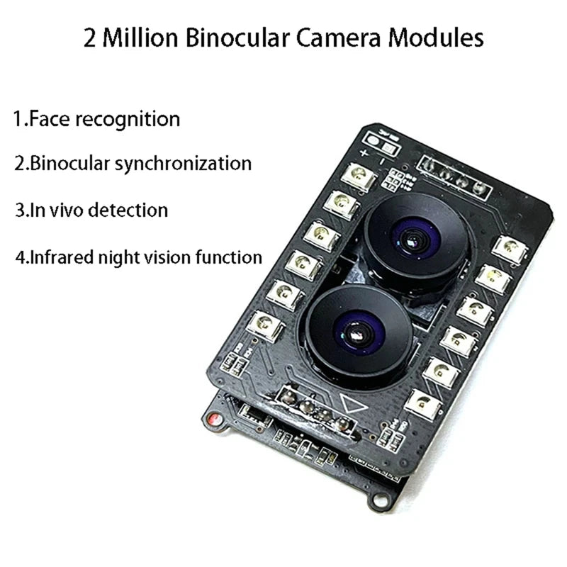 2MP Camera Facial Recognition Binocular Camera Module 850NM Infrared Night Vision Free Drive Security CMOS HD