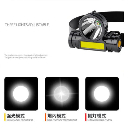 2 led headlamp USB Rechargeable frontal flashlight mini Head torch Light lamp with battery Lamp Torches camping C1