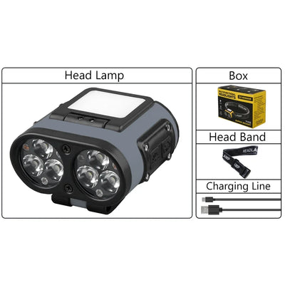 LED Induction Headlamp USB Rechargable Headlight Flashlight 1200mah Built-in Battery Head Torch Outdoor Camping Fishing Lantern