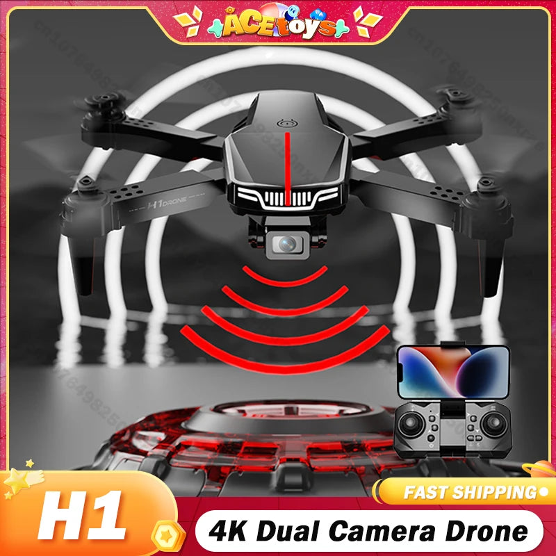 H1 Drone 4K HD Professional Dual Camera Optical Flow Localization Aerial Photography RC Foldable Quadcopter Kid Toy WIFI FPV