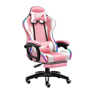 led rgb computer PC game chair gaming pu leather silla gamer massage racing gaming chair with lights and speakers