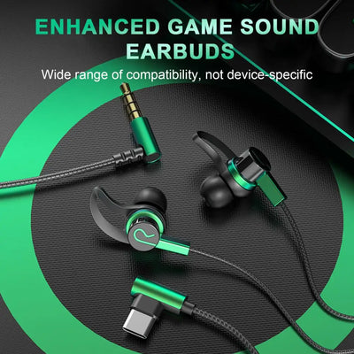 Wired Headphones Stereo Sound Sports Headset with Microphone Gaming Earphones 3.5mm/Type-C Plug In-ear Headphone audifonos
