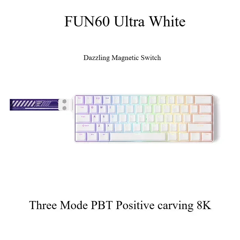 Monsgeek FUN60/FUN60 Pro E-sports Magnetic Switch Gaming Keyboard Dual 8K RT Emergency Stop Customized Mechanical Keyboards Gift