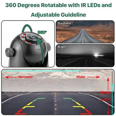 Wireless WiFi 5G magnetic hook-up camera with rechargeable battery for iPhone and Android phones, easy to hang from trailers