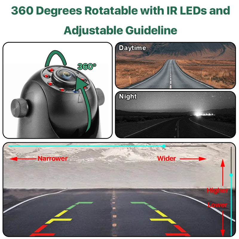 Wireless WiFi 5G magnetic hook-up camera with rechargeable battery for iPhone and Android phones, easy to hang from trailers