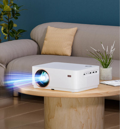 WZATCO New D5 Portable Full HD 1080P 5G WiFi Android Smart Projector LED Home Theater game projektor proyectores LCD projetor