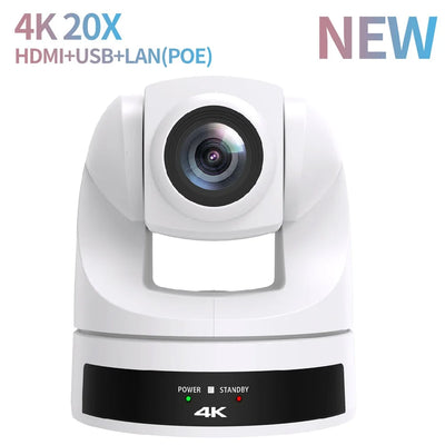 4K/30fps PTZ HDMI USB LAN Camera 20x Optical Zoom Ai-Auto Tracking Conference Camera Ptz Video for Church Meeting Support POE