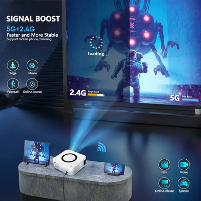 【Choice】Vivicine Y9 Android 11.0 Full HD 1080p Home Theater Projector,Phone Sync WIFI LED Multimedia Video Game Projetor Beamer