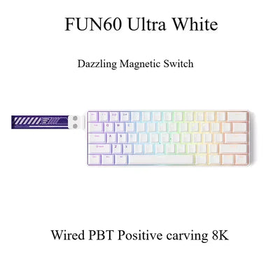 Monsgeek FUN60/FUN60 Pro E-sports Magnetic Switch Gaming Keyboard Dual 8K RT Emergency Stop Customized Mechanical Keyboards Gift