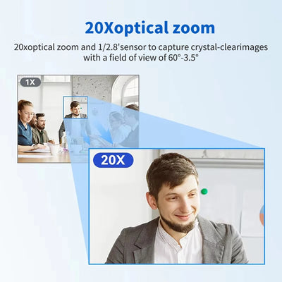 4K/30fps PTZ HDMI USB LAN Camera 20x Optical Zoom Ai-Auto Tracking Conference Camera Ptz Video for Church Meeting Support POE