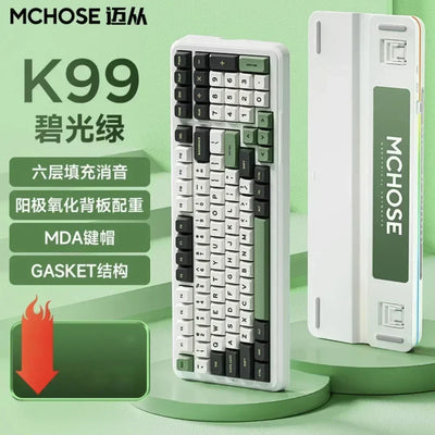 MCHOSE K99 V2 3-mode Gaming E-sport Bluetooth Wireless Mechanical Keyboard Gasket Structure Hot Swap RGB Custom Gaming Accessory