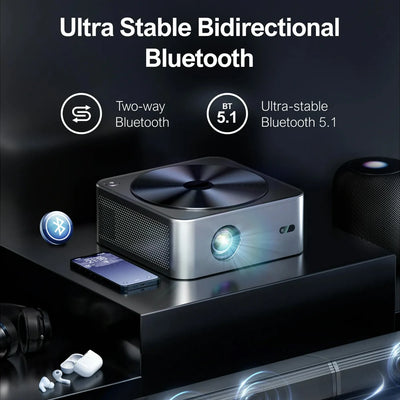 Vivicine K8 5G WiFi 1920x1080 Full HD 1080p 4K Projector,Dust-proof Auto Focus HDR10 LED Home Movie Game Proyector Beamer