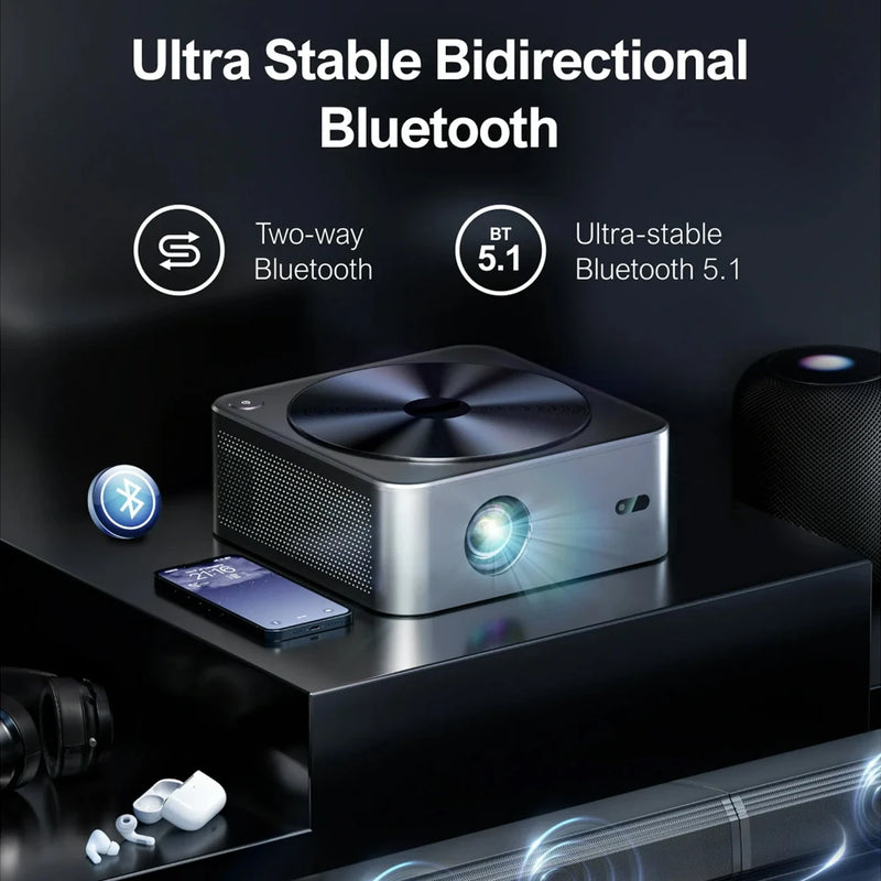 Vivicine K8 5G WiFi 1920x1080 Full HD 1080p 4K Projector,Dust-proof Auto Focus HDR10 LED Home Movie Game Proyector Beamer