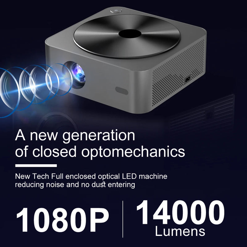 Vivicine K8 5G WiFi 1920x1080 Full HD 1080p 4K Projector,Dust-proof Auto Focus HDR10 LED Home Movie Game Proyector Beamer