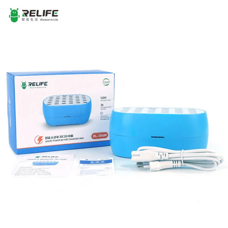 RL-304M 30 port HW IP Android mobile phone USB charger,160W power suitable for home office safe charging without hert battery