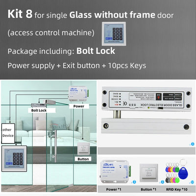 RFID Access Control System Safe Electronic Gate Opener Home Garage Digital Set Eletric Magnetic RFID Smart Door Lock Kit