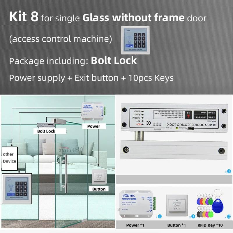 RFID Access Control System Safe Electronic Gate Opener Home Garage Digital Set Eletric Magnetic RFID Smart Door Lock Kit