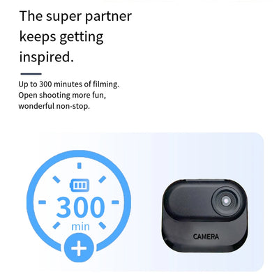 Mini Action Camera 47inch Display HD 1080P Waterproof Small Tiny Stabilization Sport Cam For Vlog Mini Pet Anywhere Camera