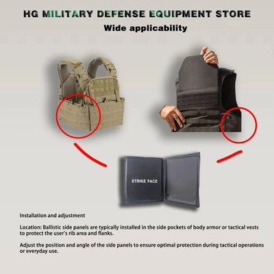 Level 3a NIJ IIIA Tactical Self Defense 6x6 Inch 10mm Side Waist Soft Aramid Plate Bulletproof Vest Waist Bulletproof Armor