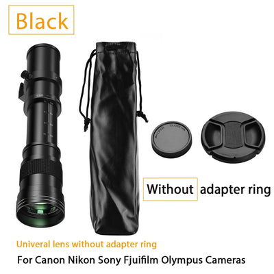 Lightdow Telephoto Lens 420-800mm f 8.3 Manual Zoom Lenses for Canon EOS R1 Nikon D850 D7500 D3400 D750 D810 DSLR Camera Lens