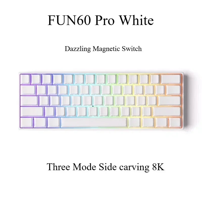 Monsgeek FUN60/FUN60 Pro E-sports Magnetic Switch Gaming Keyboard Dual 8K RT Emergency Stop Customized Mechanical Keyboards Gift