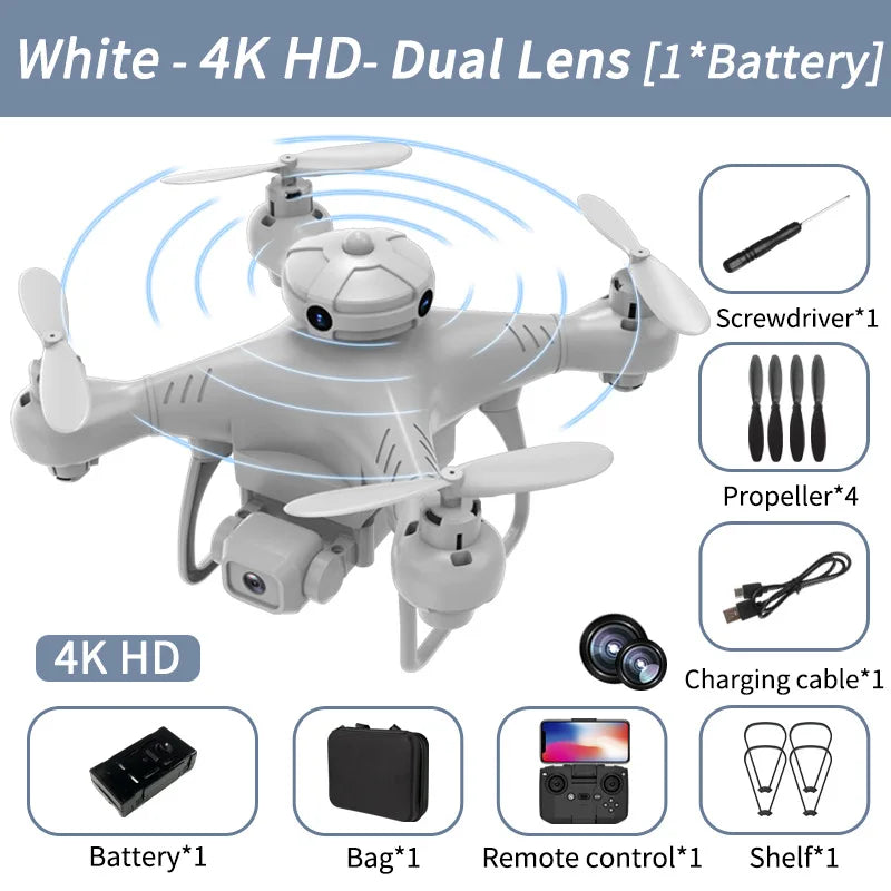 CS8 Mini Drone with 4k Dual Camera Optical Flow Location Smart Obstacle Avoidance RC Drone Toys for Kids