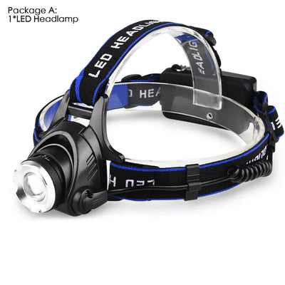 Led Headlamp L2/T6 Zoomable Headlight Head Torch Flashlight Head lamp by 18650 battery for Fishing Hunting Headlamps