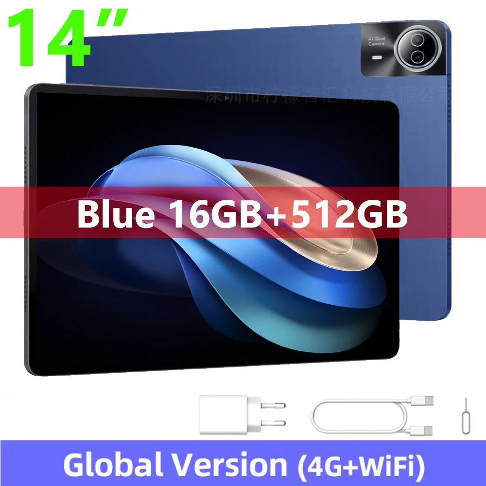 Nenmone Mpad15 Super Large Screen Real 14 inch Tablet Android 14 Dual 4G Phone Call 16GB+512GB Tablets 14" 5G WiFi FM 12000mAh
