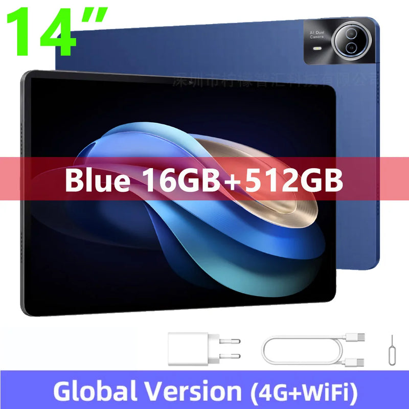 Nenmone Mpad15 Super Large Screen Real 14 inch Tablet Android 14 Dual 4G Phone Call 16GB+512GB Tablets 14" 5G WiFi FM 12000mAh