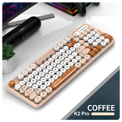 Viper K2Por wired usb keyboard Retro punk girl desktop laptop office keyboard Circular Suspension Key Cap Ergonomics Keyboard